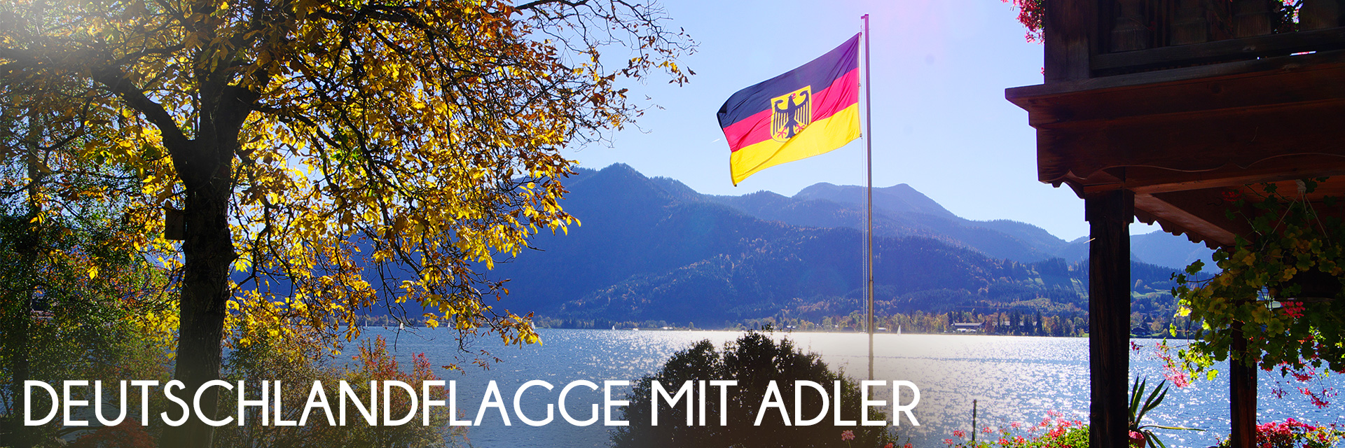Fahne Deutschland + Adler 30 x 45 cm mit Stab 60 cm, schwarz-rot-gold, Deutschland, Länder + Nationen, Themen + Anlässe, Saisonal + Trends